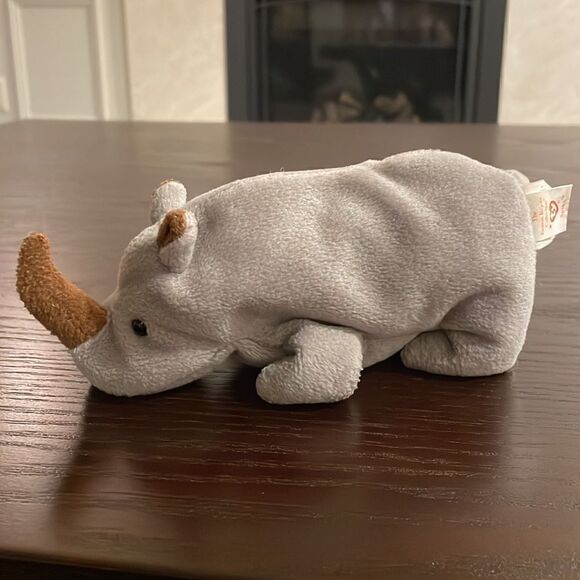 1996 Ty Beanie Baby Spike the Grey Rhino Excellent Condition with Tush Tag 8” - Picture 2 of 7